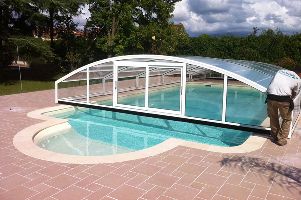 copertura piscina telscopica