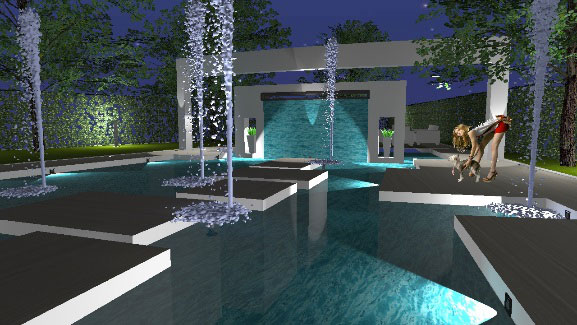 rendering piscina scenografica